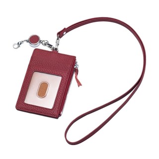 Hộp đựng thẻ RISEDOT, Hộp đựng ID da thật đa chức năng, Công sở thời trang có khóa Ví dây buộc cho nam nữ