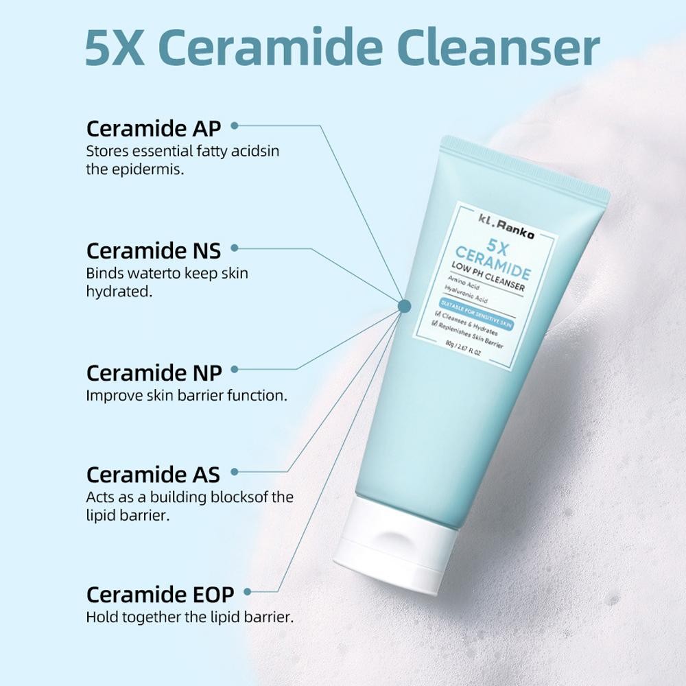 Sữa rửa mặt Ceramide Low pH 80g dưỡng ẩm, chăm sóc da, nuôi dưỡng da C4o9