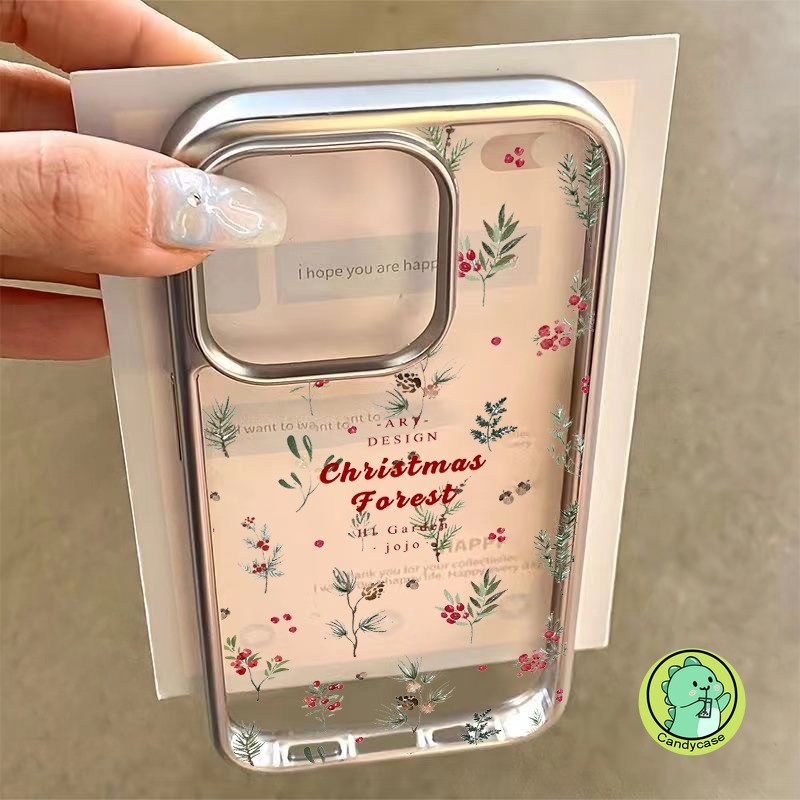 Vỏ Holly Giáng Sinh Cho Xiaomi 14 13 13T 12 12T 12S Ultra 12X Mi 11 10s 9T 9 Pro Ultra Lite 10i 8 Civi 4 Pro 3 2 1s Mạ Vỏ Điện Thoại Mềm Trong Suốt Mùa Đông Dễ Thương