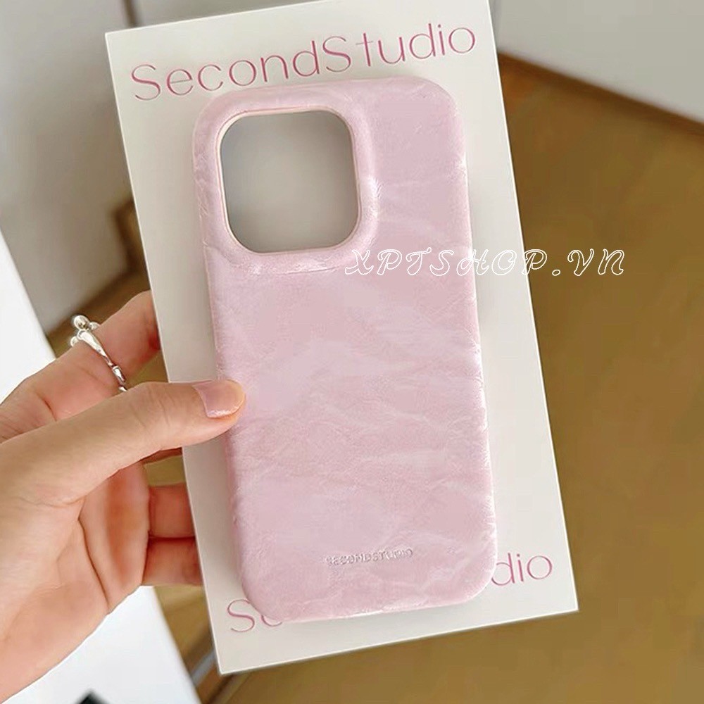 Ốp Điện Thoại Nửa Gói Nhung Da Handmade Cho iPhone 17ProMax 16Plus 15 14 13 12ProMax 11 Vỏ Cứng Acrylic