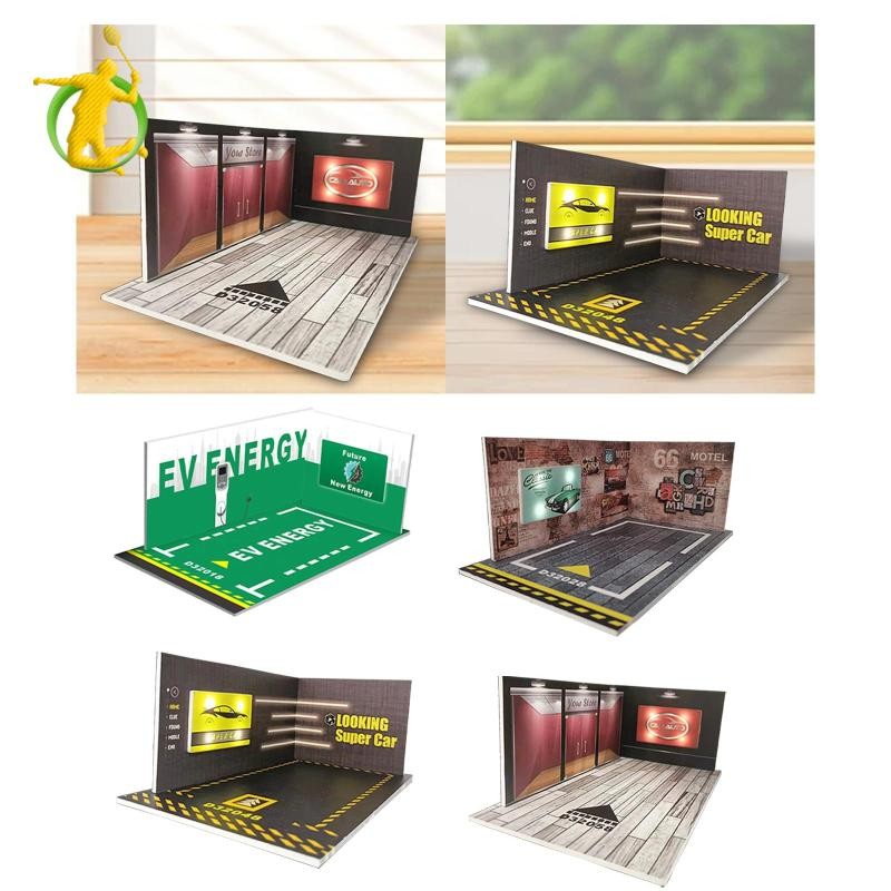 1 / 24 Garage Diecast Car Display Case Mô phỏng Bố trí cảnh nhà để xe Diorama