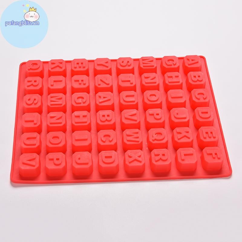 Pufangbliss Silicone Bảng Chữ Cái Xà Phòng Khuôn Bánh Sô Cô La Thạch Kẹo Bánh Quy Khối Khuôn VN