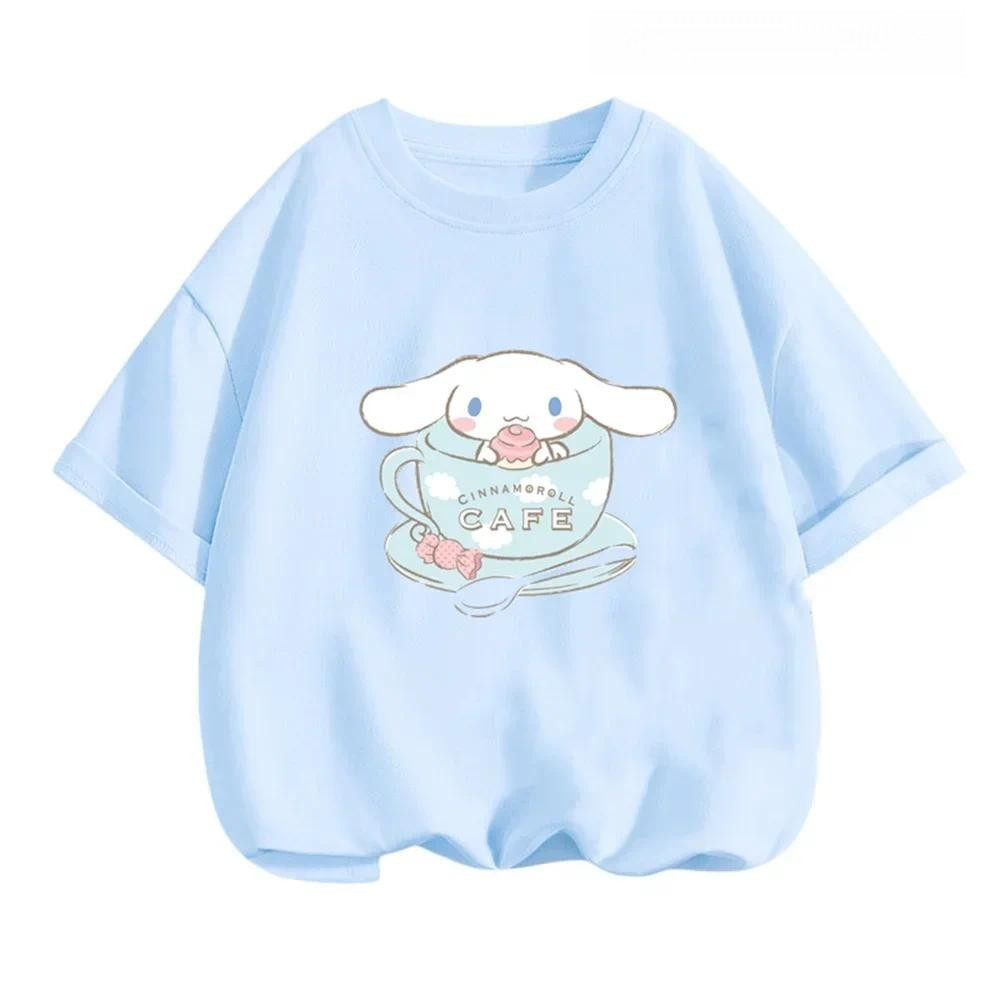 Trẻ Em 'Cinnamoroll Ngắn Tay T-Shirt Mùa Hè Phim Hoạt Hình Giản Dị Mặc Cho Bé Trai Và Bé Gái