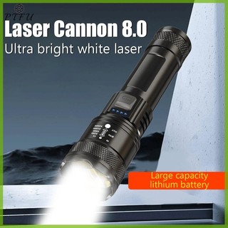 Ptfu Ánh Sáng Siêu Mạnh Có Thể Sạc Điện Thoại Di Động Đèn Pin Tuần Tra Ngoài Trời Tập Trung Zoom Chống Nước Độ Bền Mạnh Đèn Pin Mới
