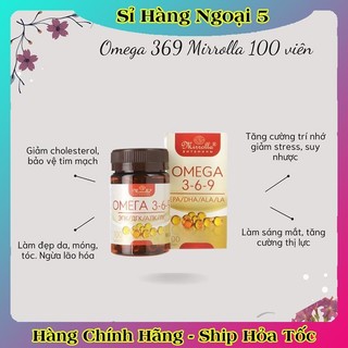 [Chính hãng Đủ Bill] Viên uống Omega 3-6-9 Mirrolla của Nga hộp 100 viên