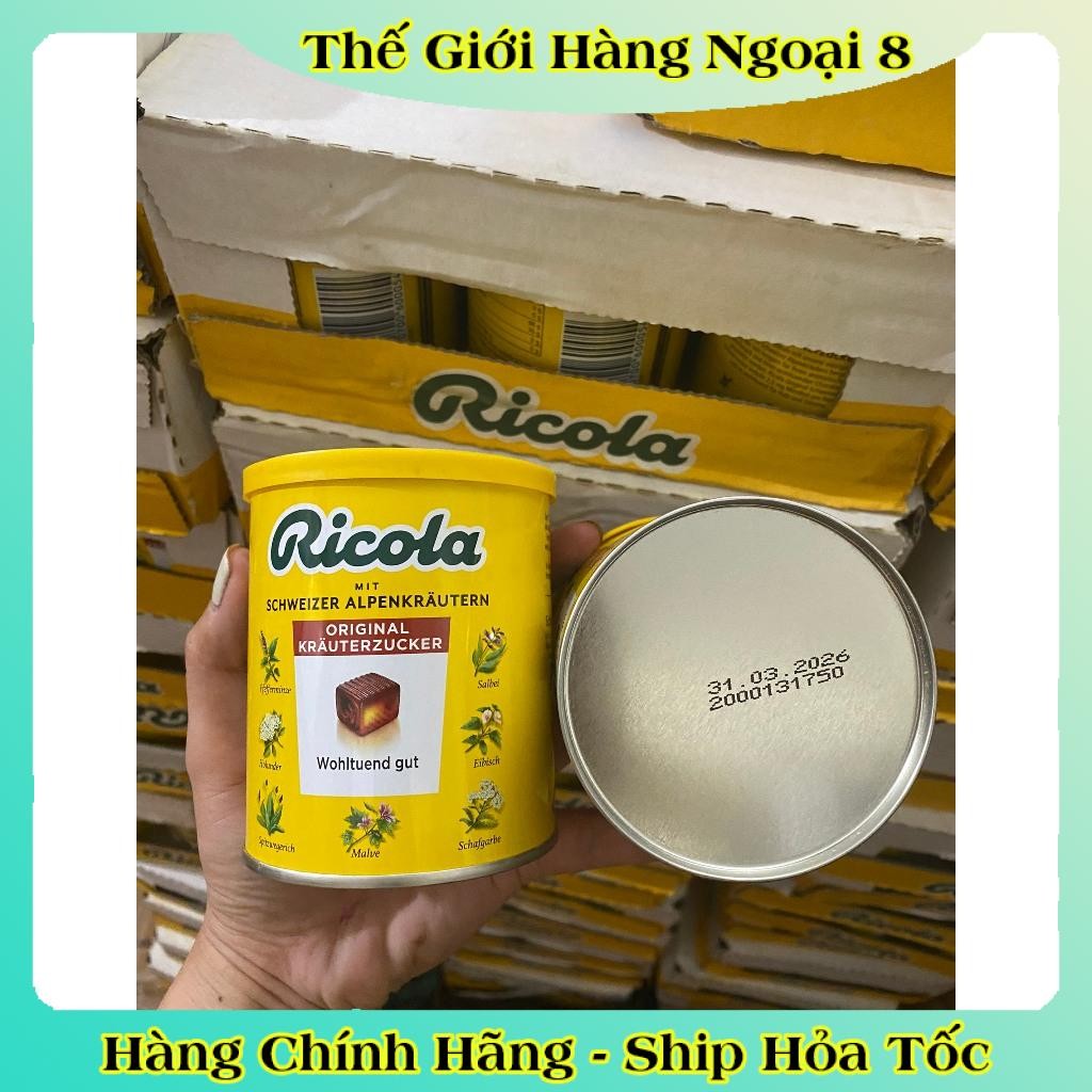 [DATE MỚI ĐỦ BILL] Kẹo ngậm ho Ricola hộp 250g - Hàng Nội Địa Đức