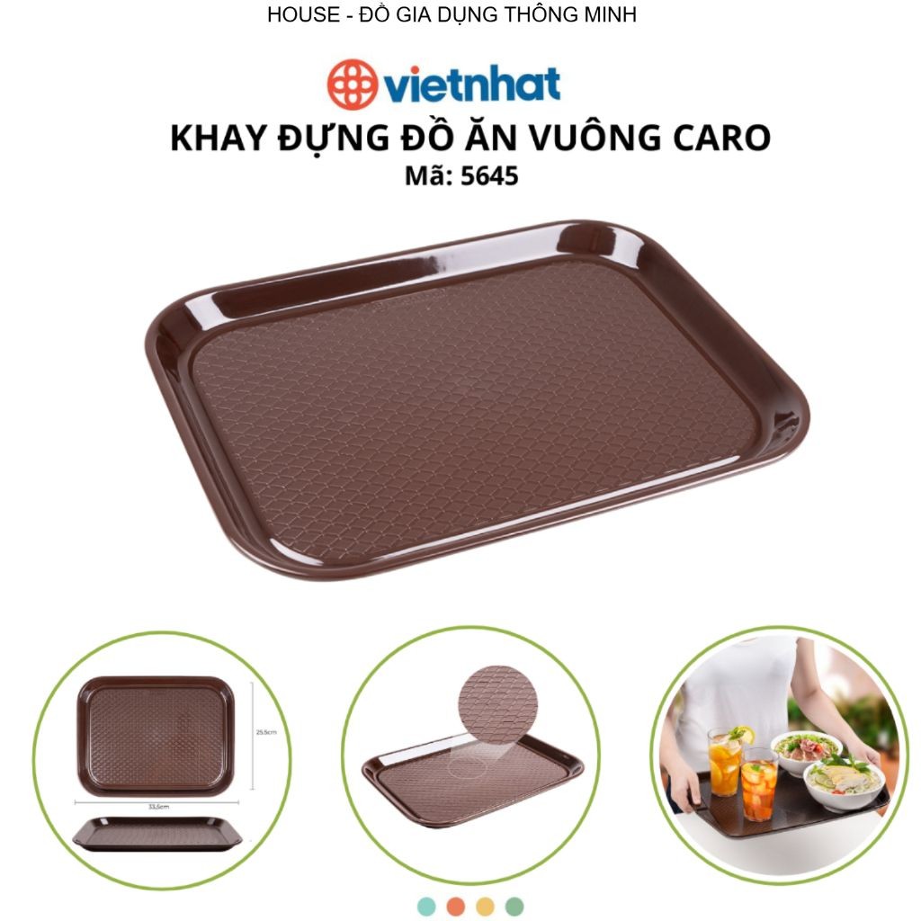 Khay Đựng Thực Phẩm Vuông Mặt Caro Chính Hãng VIỆT NHẬT (Mã 5645)