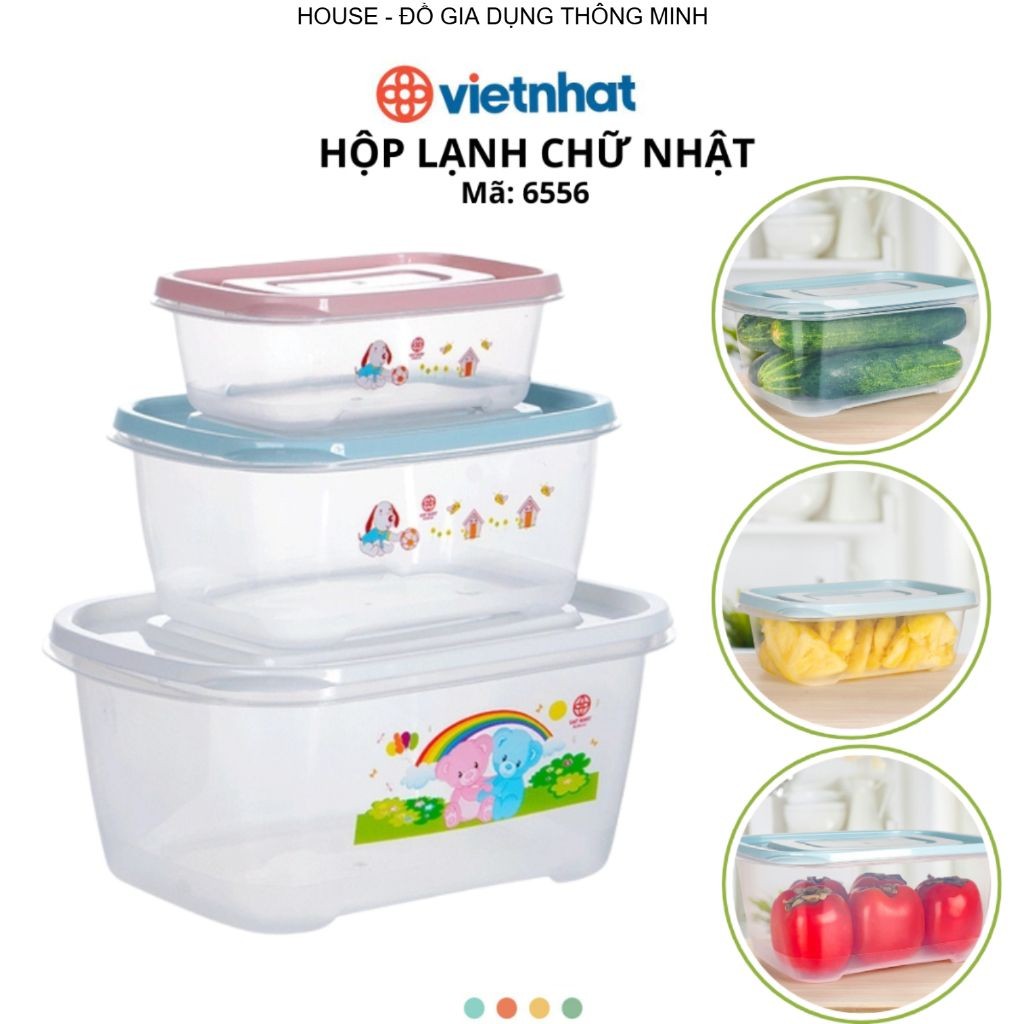 Bộ 3 Hộp Đựng Thực Phẩm CN Chính Hãng VIỆT NHẬT (Mã 6556)