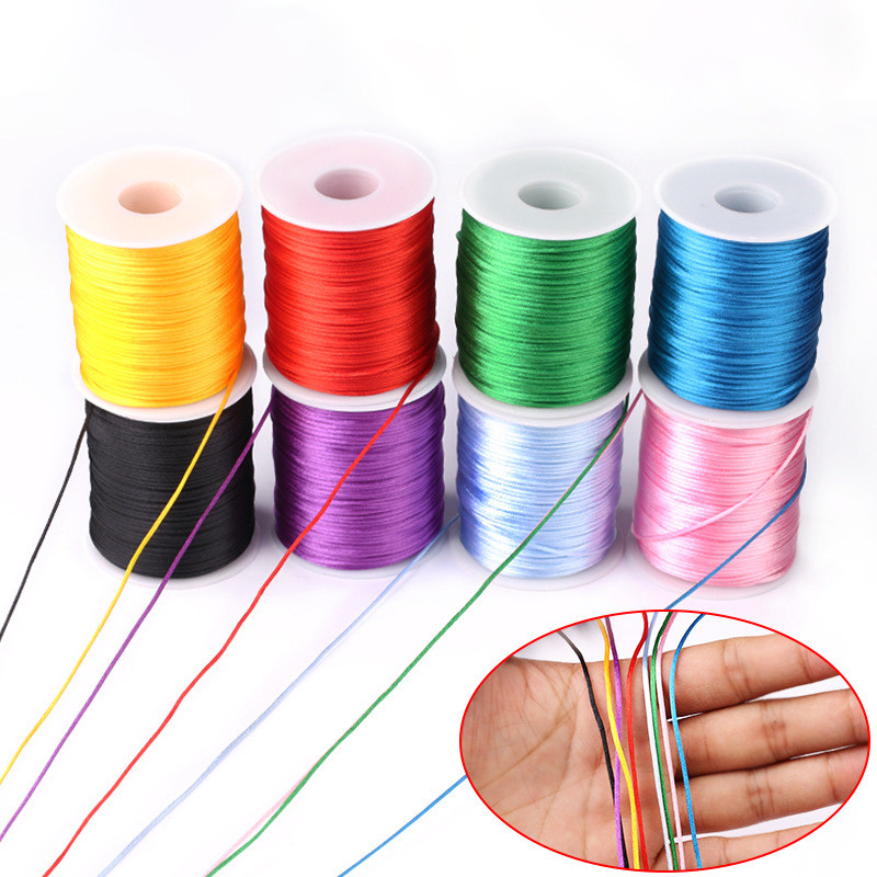 50m / Cuộn Mới DIY Nhiều Màu Sắc Đàn Hồi Pha Lê Đính Hạt Ren Dây Trang Sức Làm Vòng Cổ Vòng Tay Hạt Dây