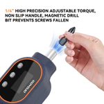 Bộ tuốc nơ vít mô-men xoắn kỹ thuật số 7.08-70.8 in-lb, 1 / 4 ” Độ chính xác cao có thể điều chỉnh mô-men xoắn chống trượt Tay cầm mũi khoan từ tính — ảnh 3