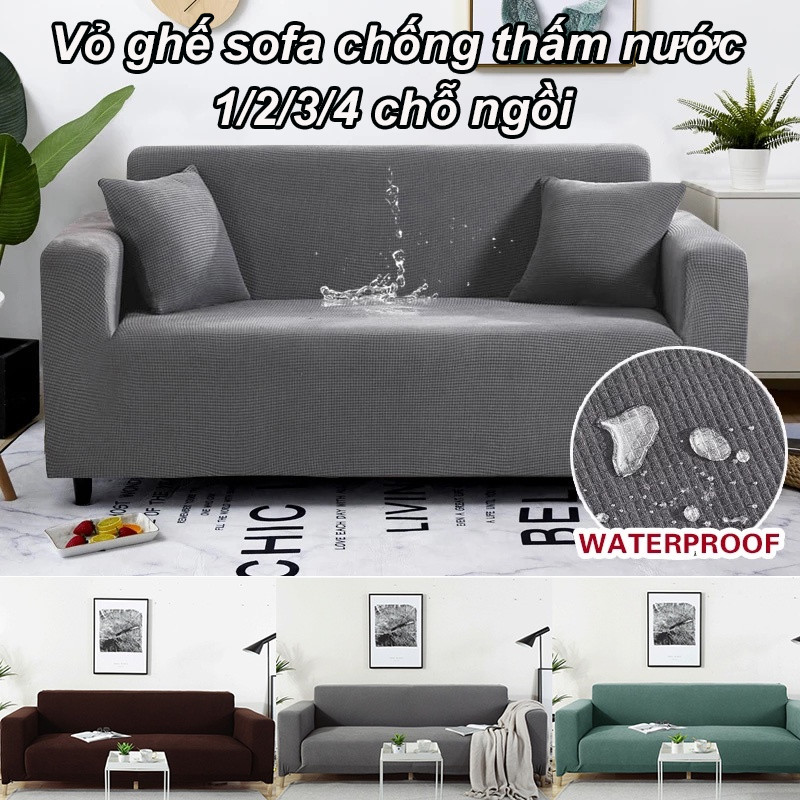 1/2/3/4 chỗ ngồi kín nước Vỏ ghế sofa，Bọc Ghế Sofa，bọc ghế sofa đơn，Vỏ ghế sofa đan da lộn đàn hồi