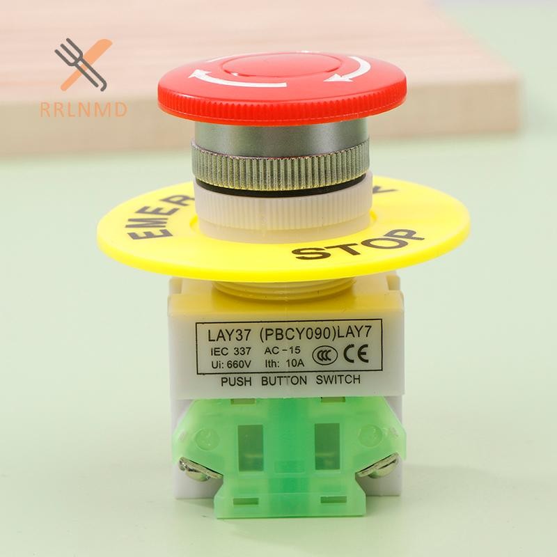 Rrlnmd 1 Mũ Nấm 1NO 1NC DPST Dừng Khẩn Cấp Nút Nhấn Công Tắc AC 660V 10A Thiết Bị Công Tắc Tự Khóa Nâng Thang Máy Lưới MỚI