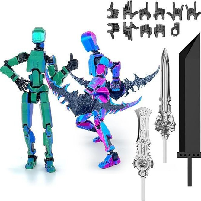 (Lắp ráp đã hoàn thành) Bộ nhân vật hành động T13, Robot hành động Titan 13 Robot in 3D 13 Nhân vật hành động Khớp, Quà tặng trang trí bàn