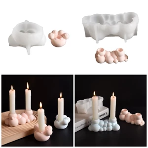 SA Khuôn Silicon Cho Đế Mèo Thanh Lịch Móng Vuốt Hình Bong Bóng Tealight Giá Đỡ Khuôn Nhà Để Bàn Trang Trí Làm Khuôn