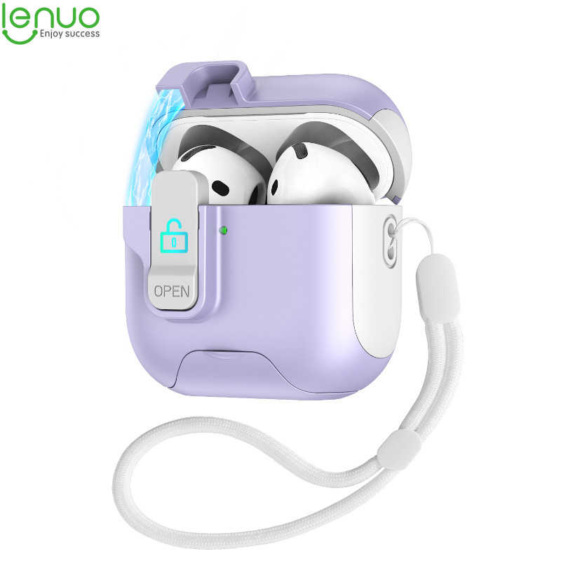 hộp vỏ đựng tai nghe Hộp đựng tai nghe khóa Lenuo cho Airpods 4 anc Pro 2 3 1 Pro2 Vỏ
