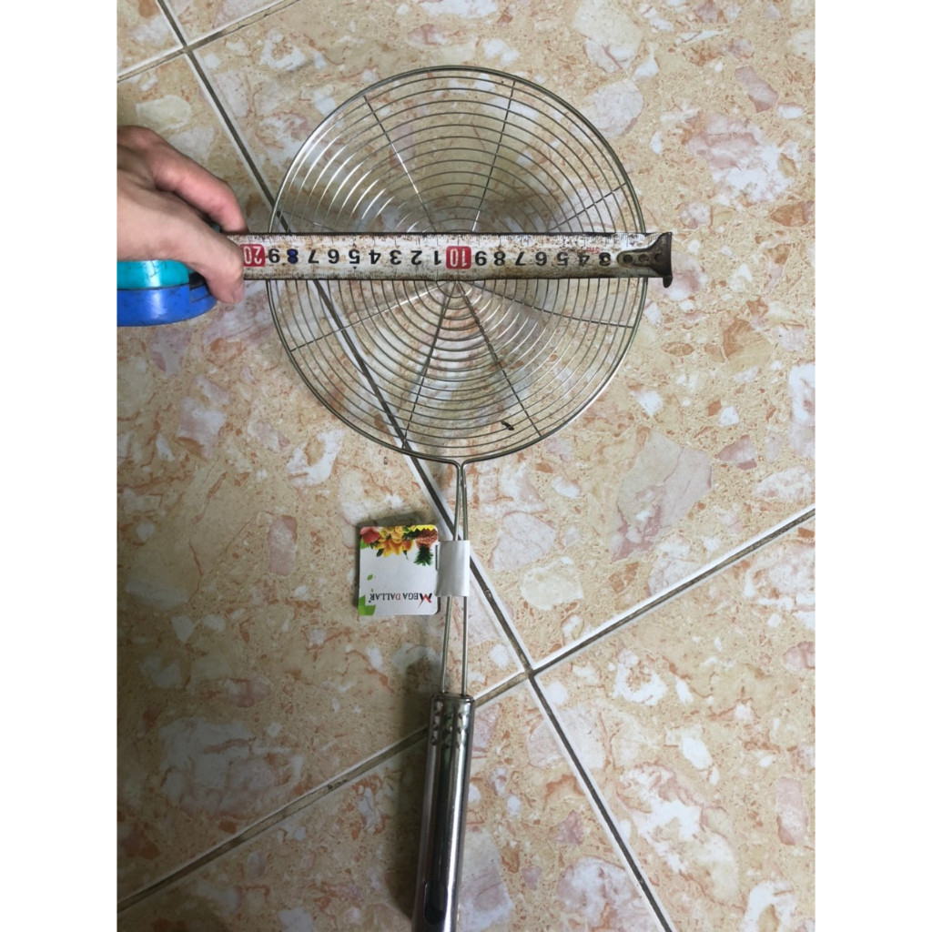 Vợt lẩu nấu rán chiên chao vòng 18cm vớt thức ăn bằng inox bền đẹp sáng bóng