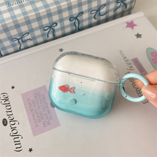 Nhuộm Cá Vàng Koi Xanh Cho AirPods 1 / 2 3 Pro Pro Pro2 pro3 Airpod4 Bộ Tai Nghe Không Dây Bluetooth Bảo Vệ AirPods Pro i3 i4 pro3 Vỏ Bảo Vệ Tai Nghe