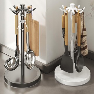 Đế Dụng Cụ Nhà Bếp Xoay 360 Độ Nhà Bếp Flatware Người Tổ Chức Giá Đỡ Xoay Đồ Dùng Nấu Ăn Có Thể Xoay Được Với 8 Móc shopidaevn
