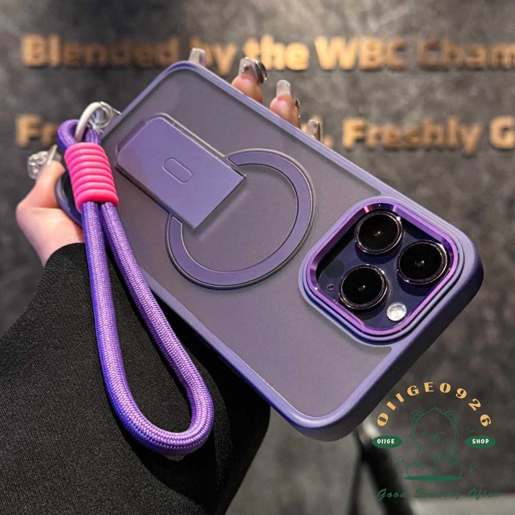 [Vỏ dây buộc] Giá đỡ gấp mờ dạng lỏng Vỏ điện thoại từ tính iphone16 Pro Max 15 14 13 12 11 cho vỏ iPhone Vỏ mềm TPU chống sốc