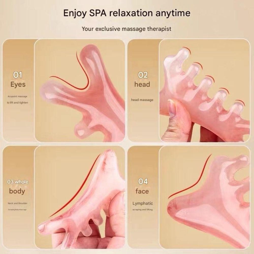 SNUGHOUSE Đầu Kinh Tuyến Lược, Lược Massage Đầu Cạo 4 Trong 1, Dụng Cụ Mát Xa Mặt Kéo Cơ Đa Năng