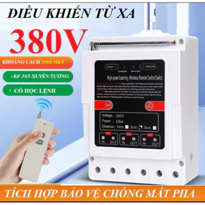 Điều khiển từ xa 3 pha,1 pha 3km (3000m) 6000w chống mất pha,điều khiển máy bơm nước từ xa,công tắc điều khiển từ xa