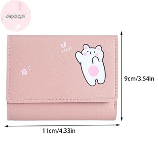 Deyangk Nữ Ngắn Dễ Thương Ví Nhỏ Học Sinh Gấp Ba Hộp Đựng Thẻ Cô Gái Túi Đựng Thẻ Ví Đựng Tiền Xu Ví Nữ Túi Hoạt Hình VN