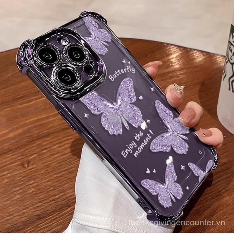 Ốp điện thoại OPPO Reno 13F 13 12, OPPO Reno 13 12 11 10 Pro, OPPO Reno 13F 12F 11 10 11F 5G, vỏ bướm sáng bóng, chống sốc với bảo vệ ống kính camera, ốp điện thoại dày