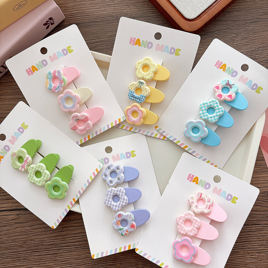 3 Cái / bộ Cô Gái Dễ Thương Kẹp Tóc Hoa Mỏ Vịt Kẹp