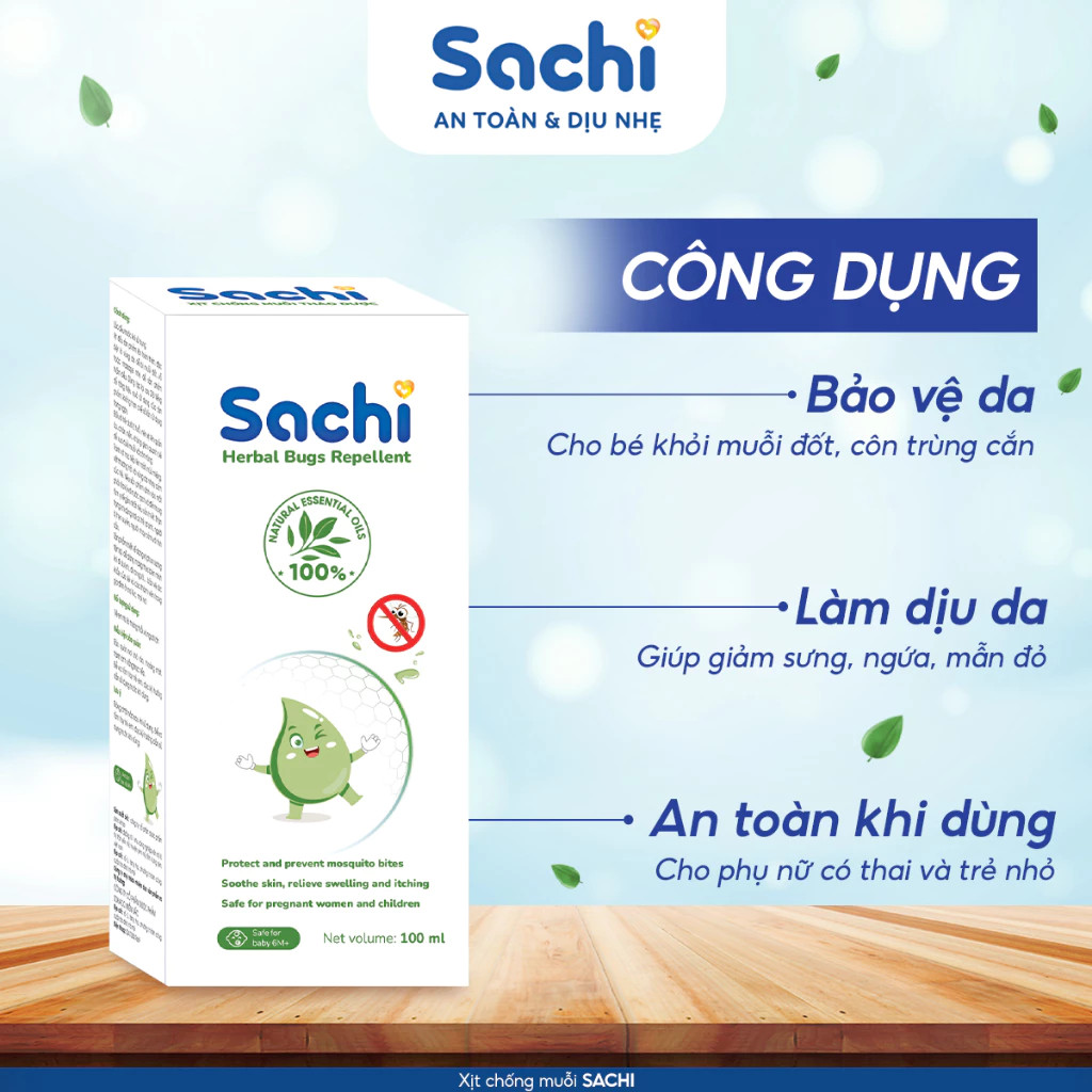 Mô tả Xịt Chống Muỗi Thảo Dược Sachi An Toàn Cho Bé - Hộp 1 chai 60ml - 2