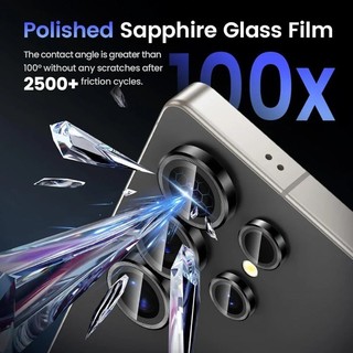 Bảo Vệ Ống Kính Máy Ảnh Cho Samsung Galaxy S25 S24 S23 Plus S25 Ultra S24FE S23FE Lắp Đặt Một Nhấp Nháy Full Vòng Kim Loại Kính Cường Lực Vỏ Camera