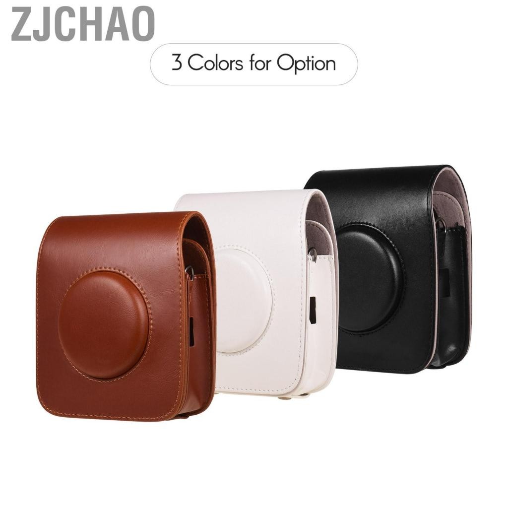 Zjchao Túi đựng máy ảnh bằng da PU di động với dây đeo vai tương thích Fujifilm Fuji Instax SQ20 tức thì