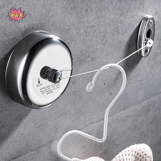 Dây phơi quần áo treo tường vô hình bằng kính thiên văn N & X Dây phơi quần áo có thể thu vào.