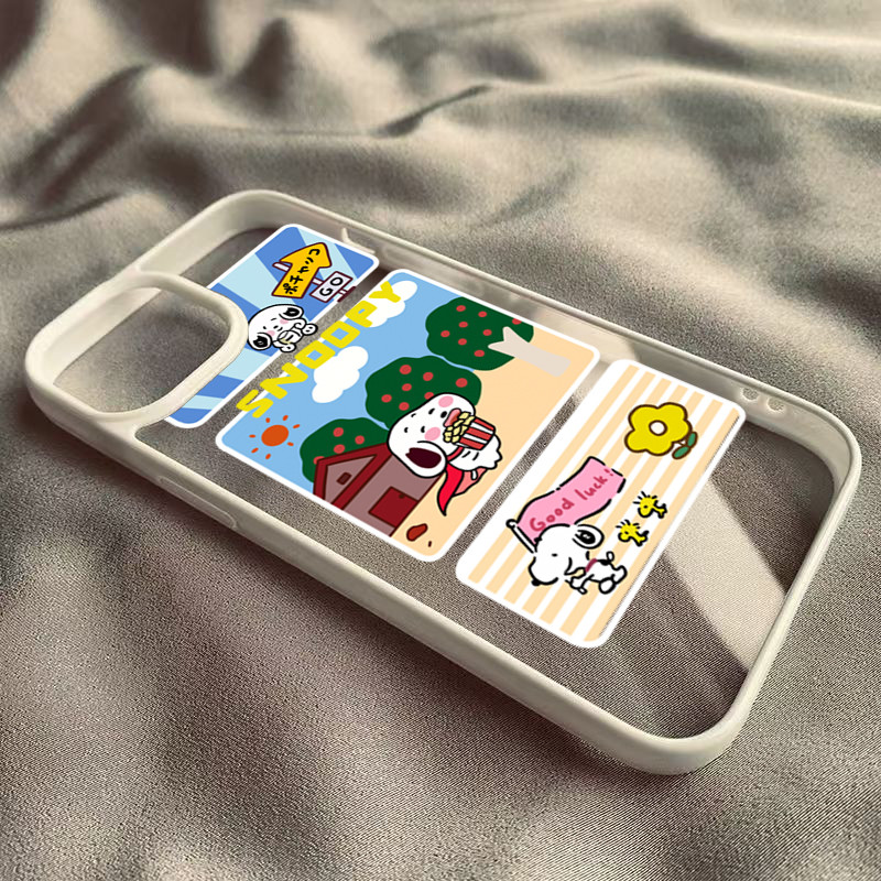 Dành Cho iPhone 16 15 Pro Max 11 13 14 12 Pro Cho iPhone 16e 7 8 Plus XS Max X XR SE2022 Dễ Thương Snoopy Hoạt Hình Graffiti Silicon Trong Suốt Chống Sốc