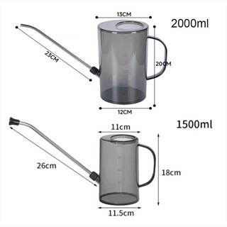Xô tưới nước OUSXA, Bình tưới vườn bằng thép không gỉ 1,5L / 2L, di động có dấu tích Vòi phun dài Ấm đun nước tưới vườn văn phòng Cây trồng trong nhà
