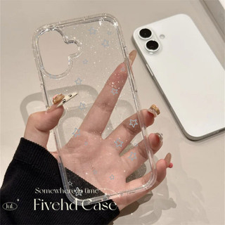 Ins Korea Simple Star Bling Advanced Casing cho iPhone 11 16 16E 15 14 13 12 Pro Xs Max XR X 7 8 Plus SE Ốp điện thoại TPU mềm bảo vệ Nhật Bản Long lanh trường hợp HD Clear Cover