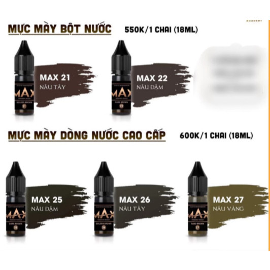 Mực MAX Thảo Vũ chai full và chai chiết 5ml mực bong màu đẹp pxtm