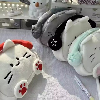Sử Dụng Văn Phòng Dung Tích Lớn Mèo Túi Đựng Động Vật Dây Kéo Sang Trọng Hộp Đựng Kawaii Hoạt Hình Mèo Túi Trang Điểm Văn Phòng Phẩm