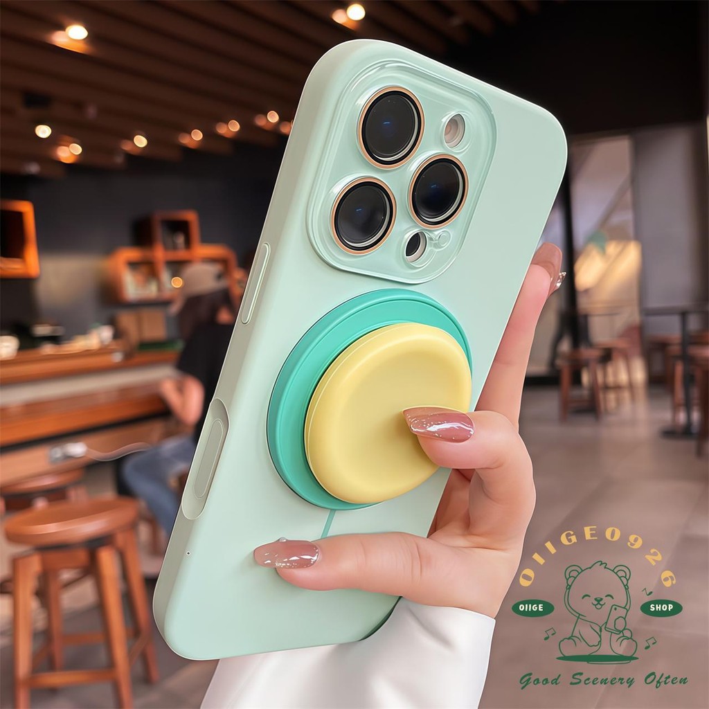 Nút AI Túi khí từ tính lỏng Giá đỡ kẹo Vỏ điện thoại iphone16 Pro Max 15 14 13 vỏ cho vỏ iPhone Vỏ mềm silicon TPU chống sốc