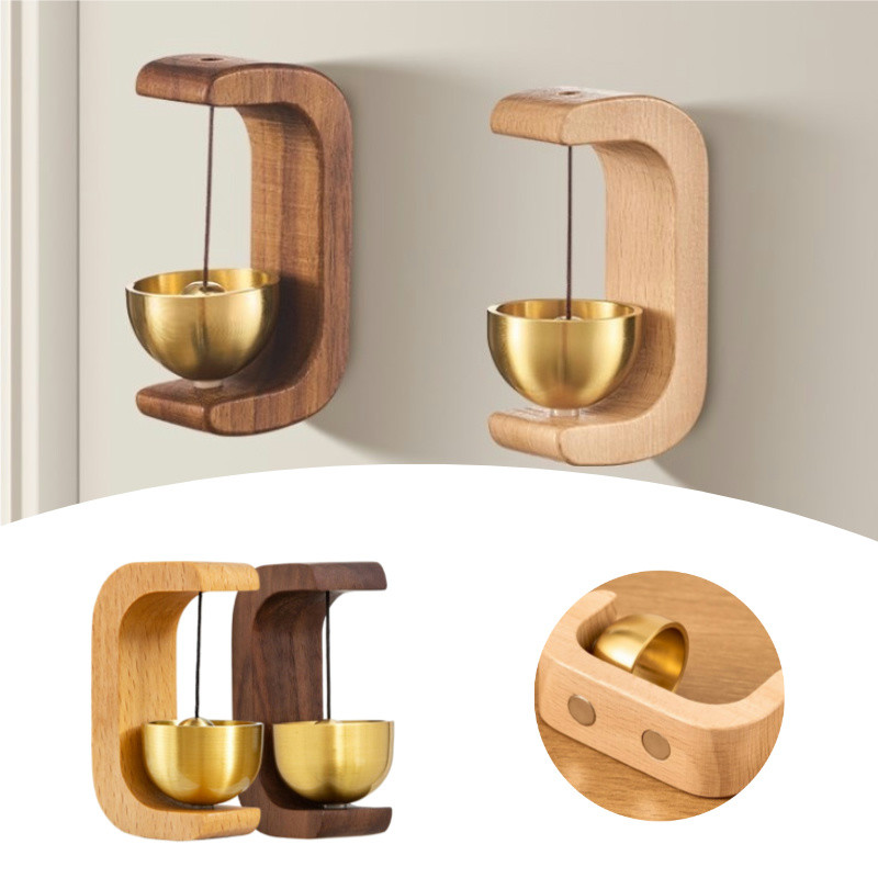 Chuông Gió Bằng Gỗ Treo Cửa Chuông Cửa, Chuông Đồng Gỗ Vintage.Chuông Đồng Trang Trí Nhà Cửa