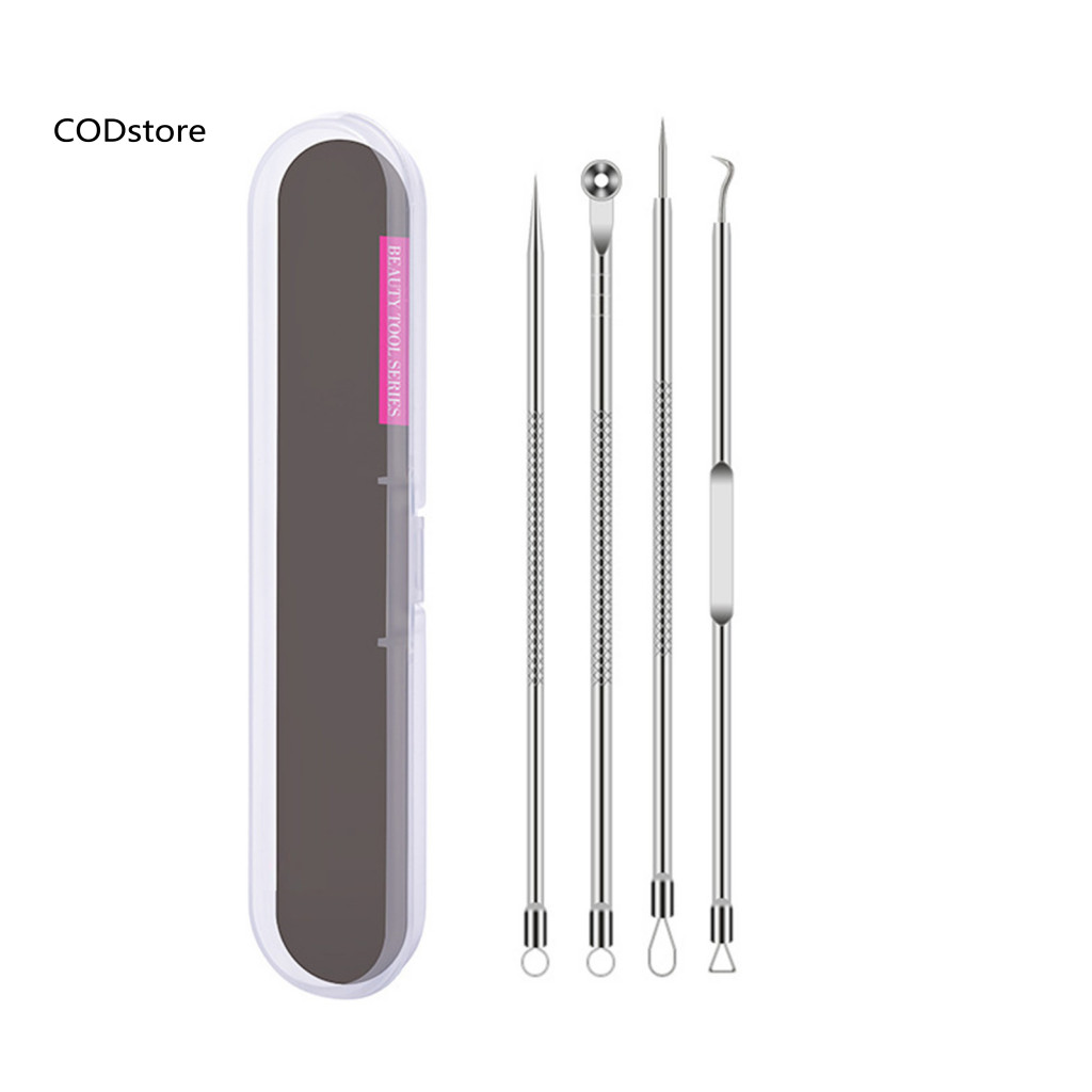 Kdc Dụng cụ điều Hỗ trợ giảm mụn trứng cá bằng thép không gỉ Thiết yếu điều Hỗ trợ giảm mụn đầu đen chuyên nghiệp Bộ nhíp kim Hỗ trợ giảm mụn bằng thép không gỉ Bộ dụng cụ chăm sóc da mặt Dễ dàng cho da