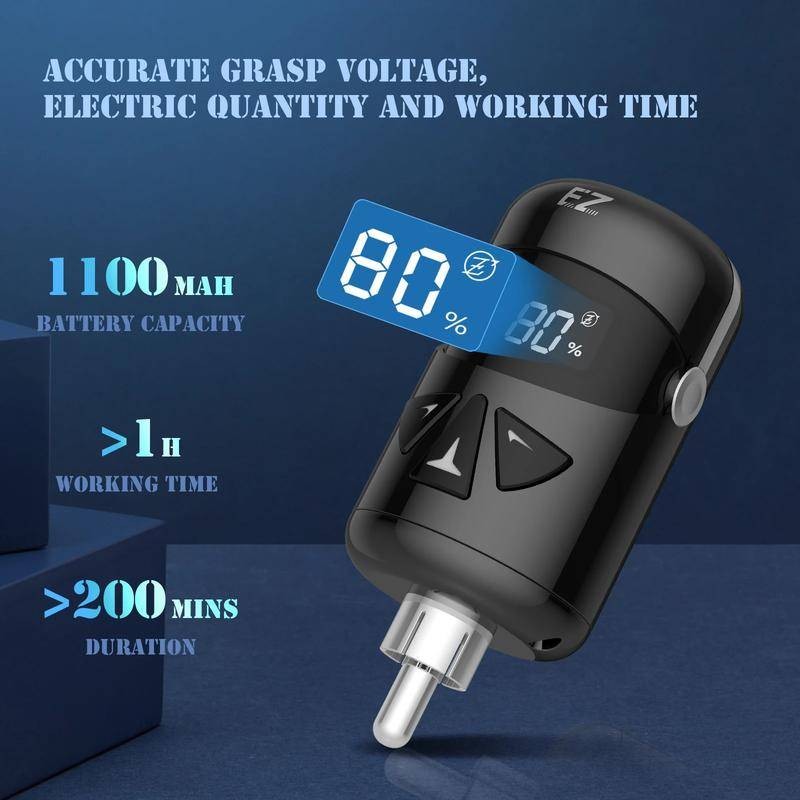 Ez Portex Gen 3 Máy Xăm Hình Xăm Không Dây Nguồn Pin 1100mAh Đầu Nối RCA Cho Súng Xăm Cung Cấp Điện