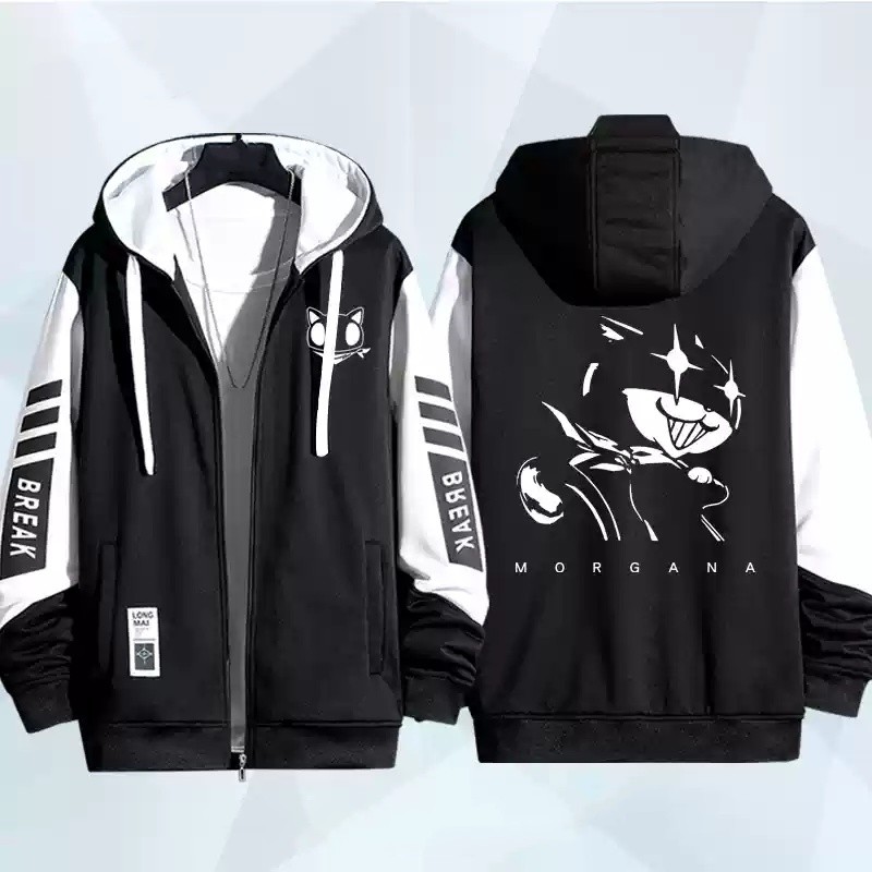 Persona 5 P5 Amamiya Ren Morgana áo khoác dây kéo Áo khoác cardigan áo len dài tay Top Cosplay