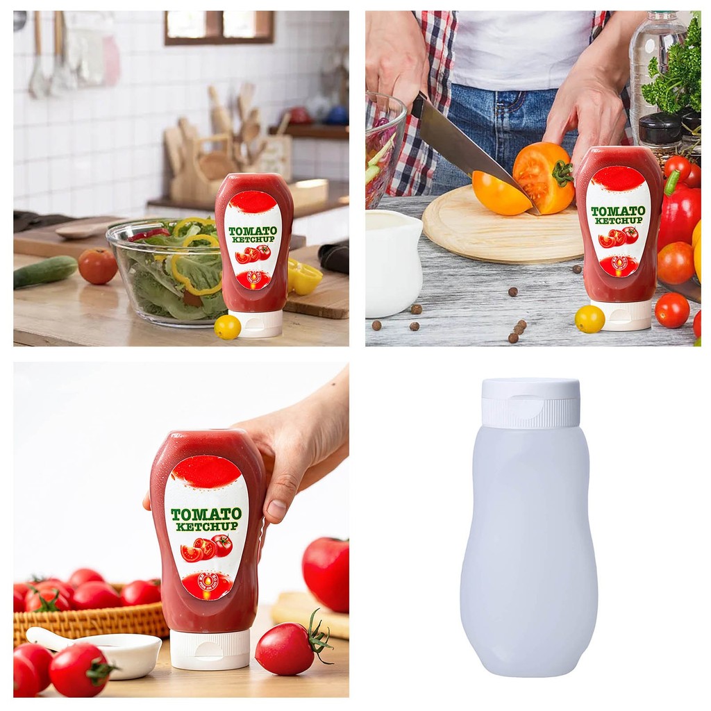 Chai Gia Vị Cho Sốt Cà Chua Chất Lỏng Nóng Dầu Có Mũ Cho Sữa Đặc Và Hộp Đựng Thay Đồ Chai Nhựa Trong Suốt Hộp Đựng PE Fre