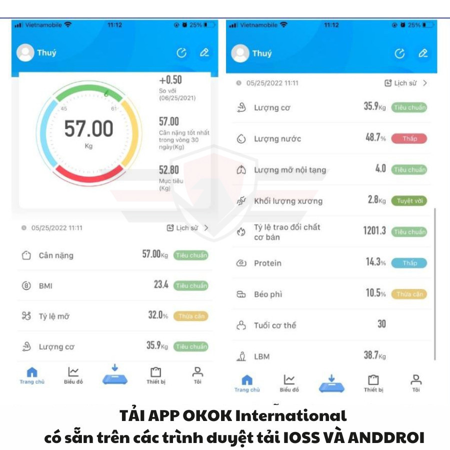 Ảnh Cân điện tử, cân điện tử sức khỏe kết nối bluetooth phân tích chỉ số cơ thể, đo lường thông minh 2