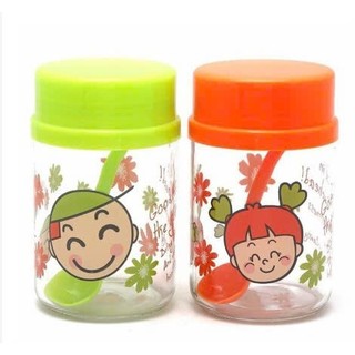 Bộ 2 hủ thủy tinh đựng gia vị kích thước lớn 400ml tặng kèm muỗng cao cấp 9034