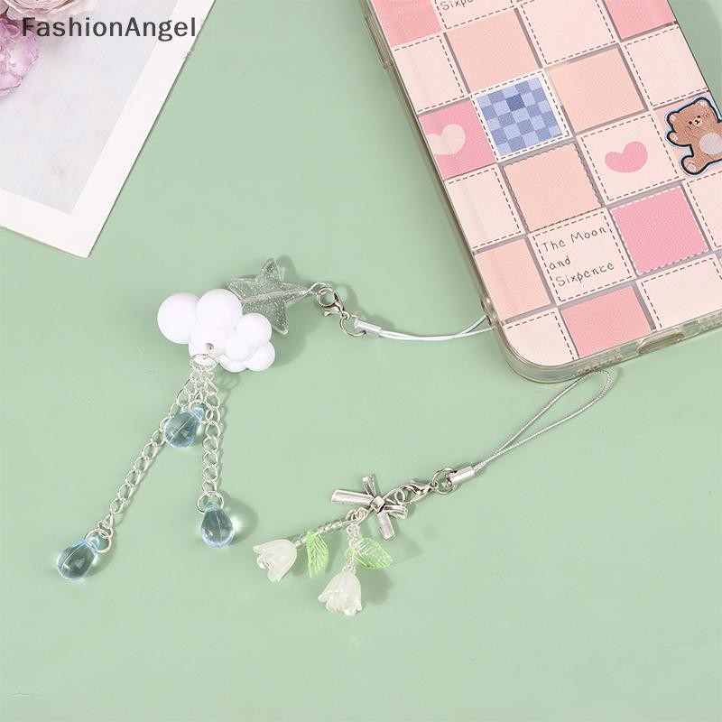 FashionAngel Y2K Cloud Orchid Điện Thoại Mặt Dây Chuyền Đính Hạt Dễ Thương Handmade Cô Gái Ngọt Ngào Móc Khóa Cho Máy Ảnh CCD Ch VN