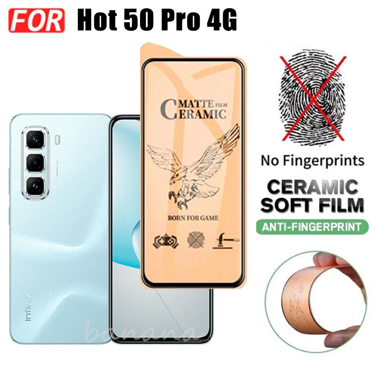 Kính cường lực gốm 3 TRONG 1 Infinix Hot 50 Pro cho Infinix Hot 50i 50 4G 50 5G Ống kính máy ảnh Kính bảo vệ màn hình và phim mặt sau