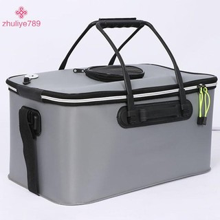 < zhuliye789 > Túi câu cá EVA di động Thùng câu cá có thể gập lại Hộp cá sống thoáng khí Hộp đựng nước cắm trại PanBasin Túi lưu trữ