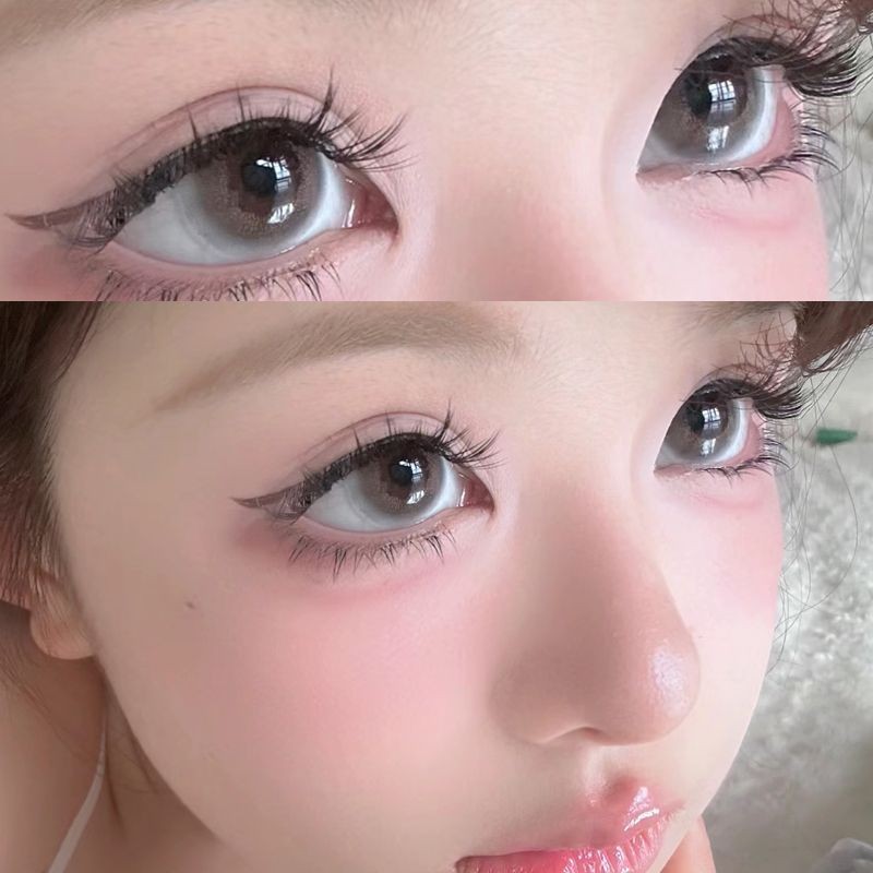 [LENS 1 NGÀY] Set 2 Kính Áp Tròng Màu Đen contact lenses 0 ~ -8.00 black len 14.2mm lens cận lens nâu bean black 996-1