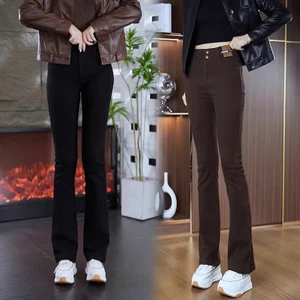 Quần jeans nữ ống loe lưng cao Xưởng Quần Tây Nữ 3A chất dày dặn co giãn tốt, quần bò loe nữ cạp cao ôm eo tôn dáng